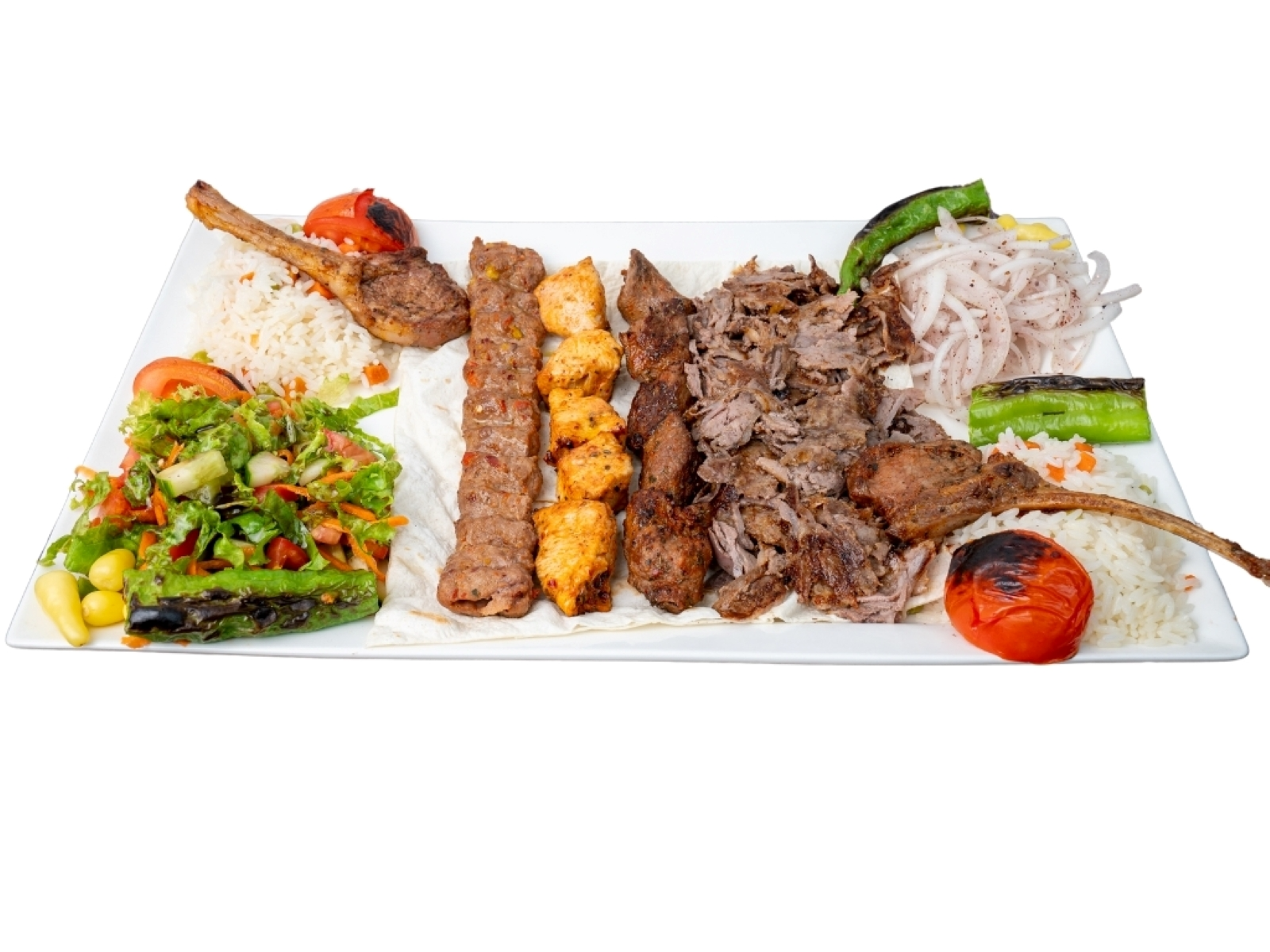 Iskender with yogurt and tomato sauce